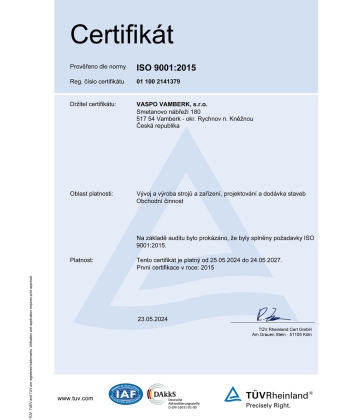 Úspěšně jsme obhájili certifikát kvality ISO 9001:2015
